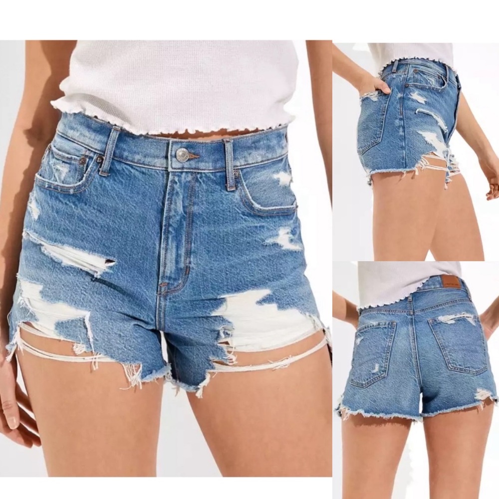 American Eagle AE Denim 90s Boyfriend Jean Short MEDIUM WASH DENIM size 14